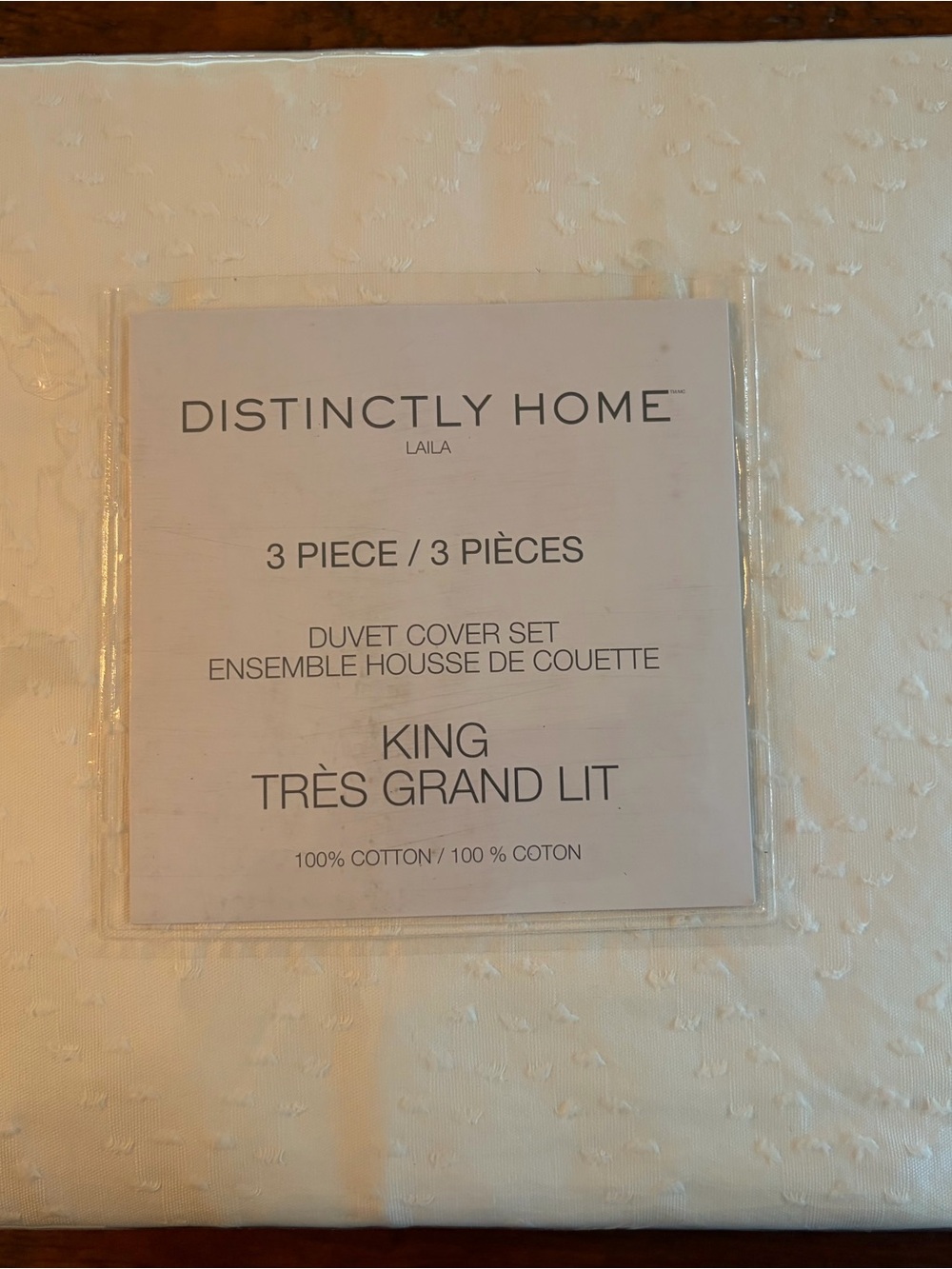 Laila White King Duvet Cover Set